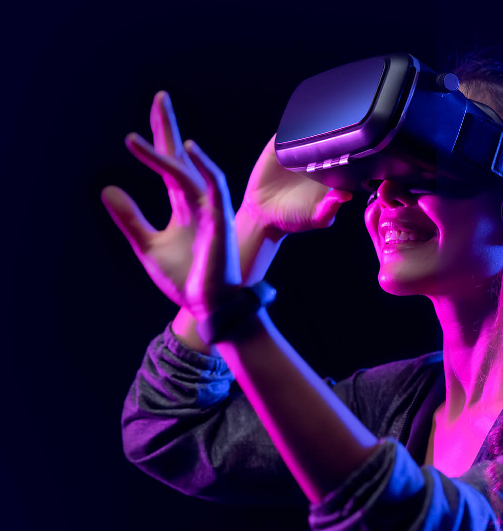 woman wearing a VR headset