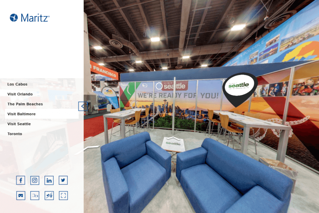 inside a booth on trade show floor