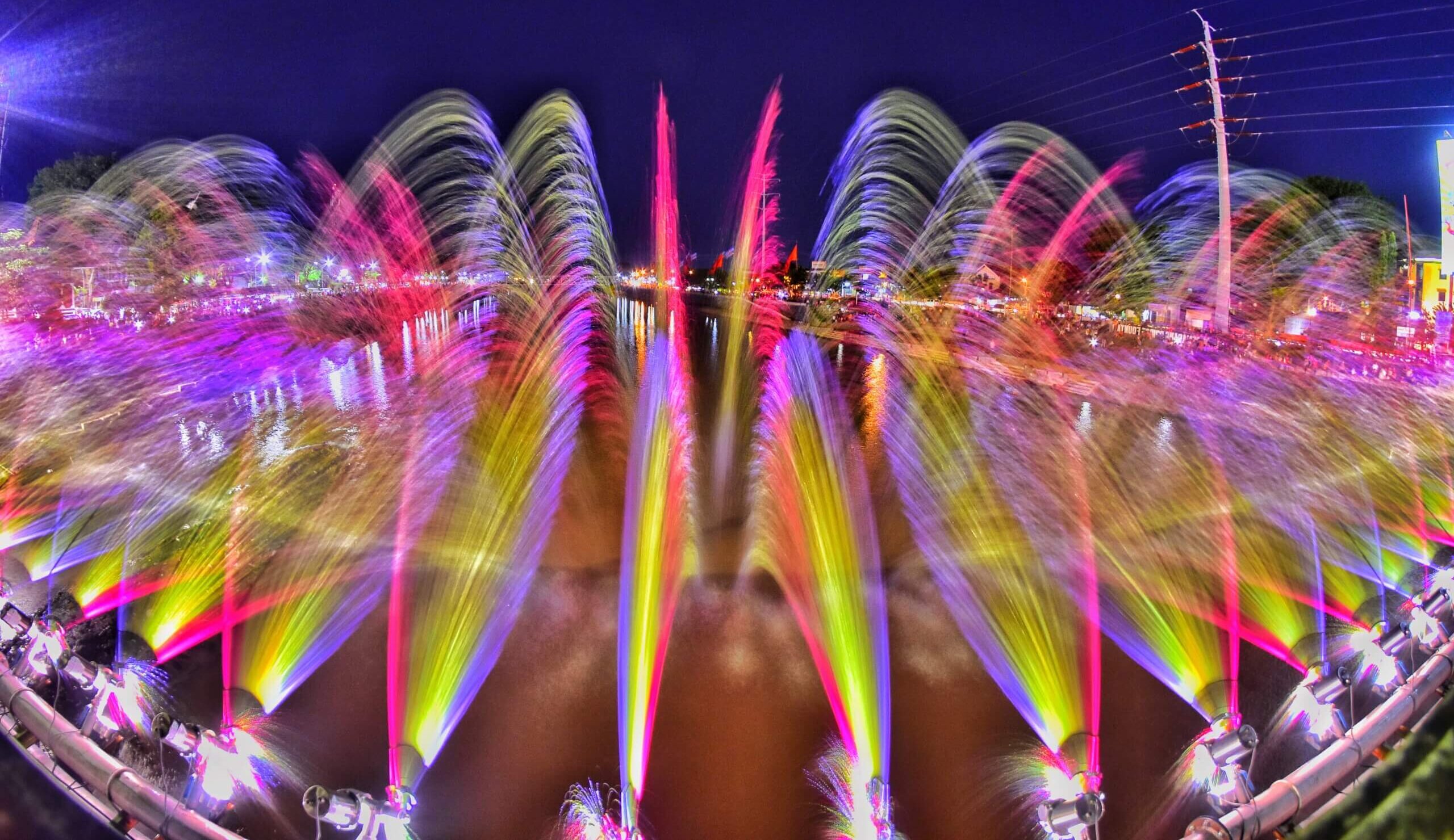 Amazing Rainbow Colors Semarang Dancing Fountain