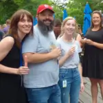 A group attending the pride event.